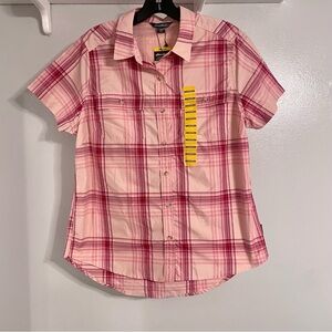 Eddie Bauer Pink Plaid Adventure Button-Down Shirt